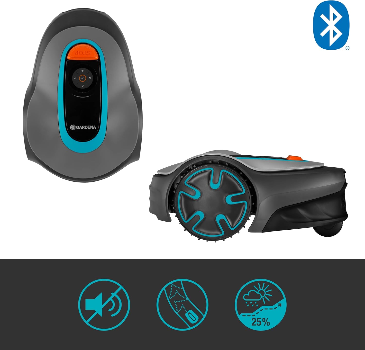 SILENO minimo 250 m² robot lawn mower: Intelligent lawn mower with optimal connectivity Programmable with the Bluetooth® application, FR/NL version (15201-26)