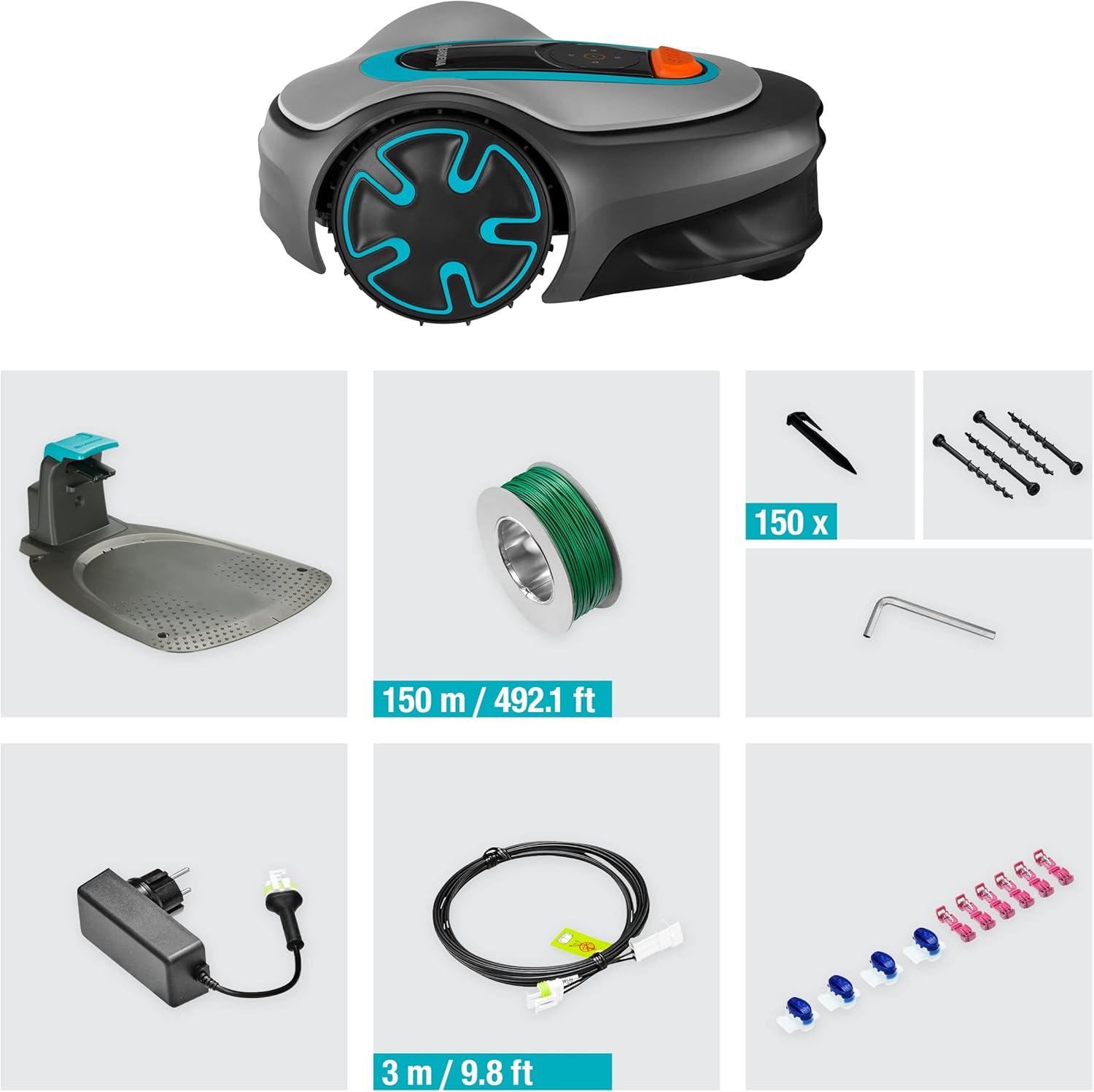 SILENO minimo 250 m² robot lawn mower: Intelligent lawn mower with optimal connectivity Programmable with the Bluetooth® application, FR/NL version (15201-26)