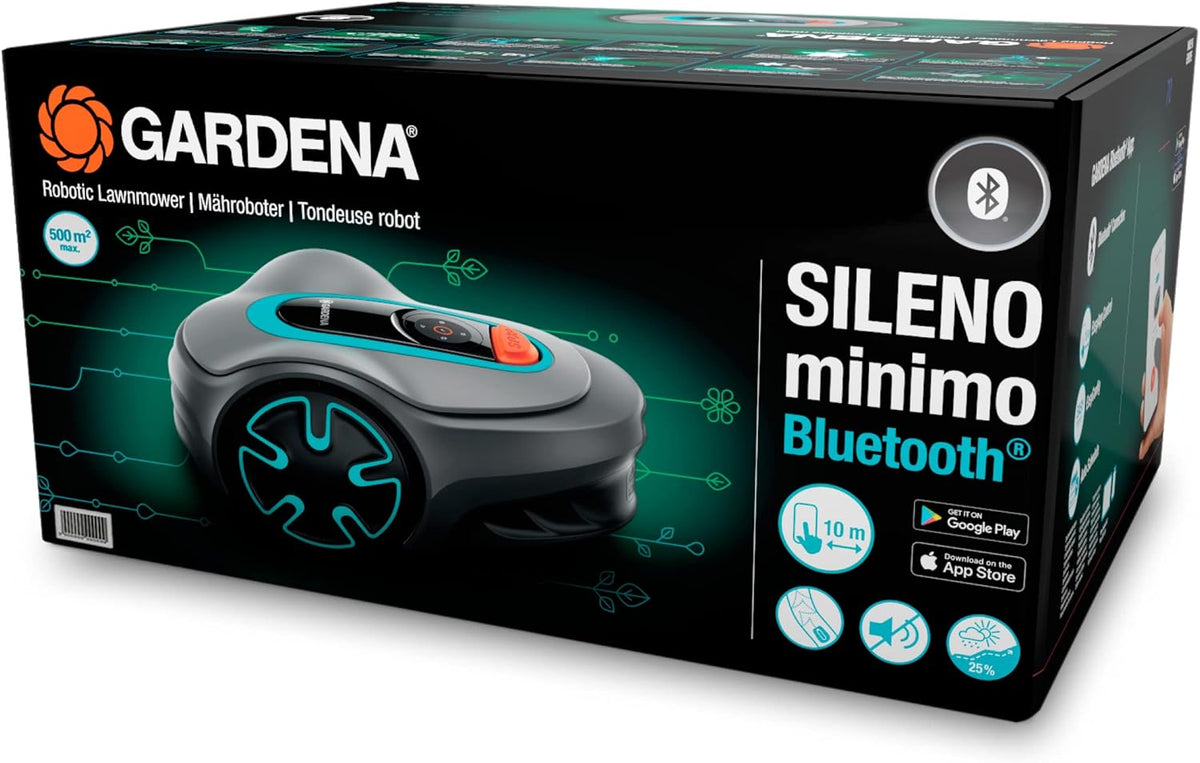 SILENO minimo 250 m² robot lawn mower: Intelligent lawn mower with optimal connectivity Programmable with the Bluetooth® application, FR/NL version (15201-26)