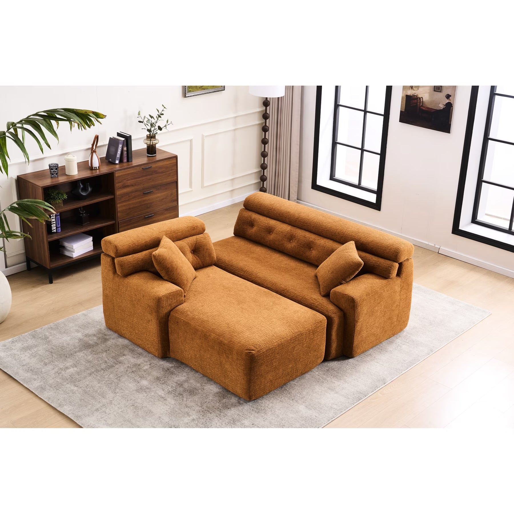 4 Compression, Antique Blue - Home Decor with Wider, Deep Seat & Elevated for Chic Living Couch Room - Product image 3