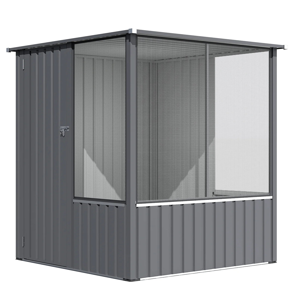 AECOJOY 5x5 FT Storage Shed, Metal Sheds & Outdoor Storage with Lockable Doors and Ventilated Mesh - Product image 1