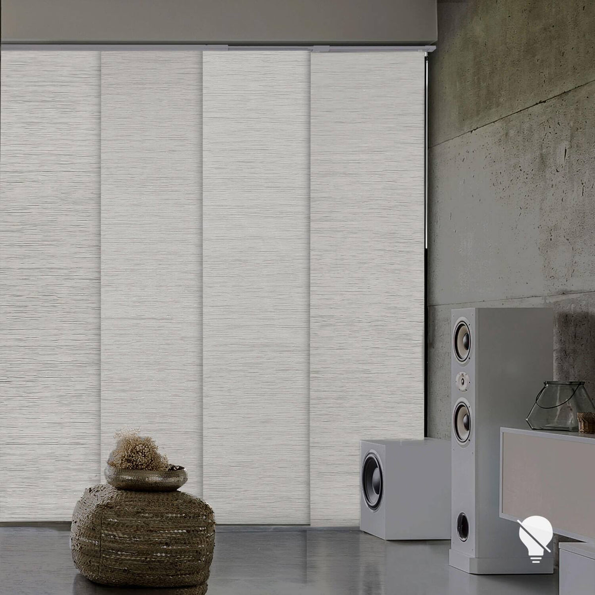 GoDear Design Mica + 99.99% Blackout Natural Woven Adjustable Sliding Window Panel Track with 23 in - Product image 1