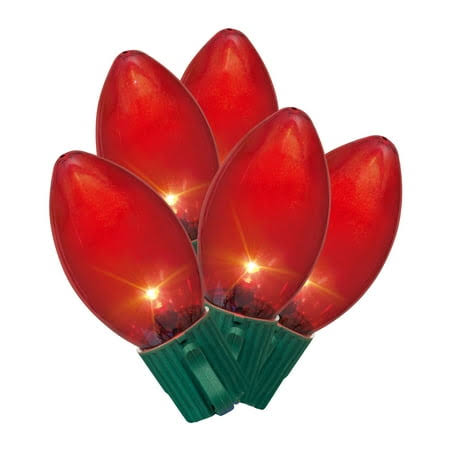 25-Count Red Ultra Bright LED C9 Christmas String Lights, 15 ft, by Holiday Time - Product image 1