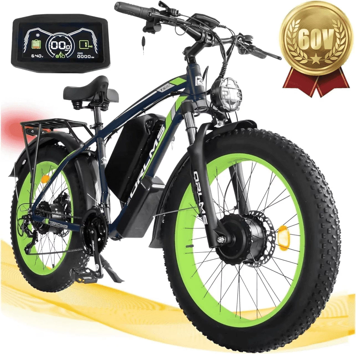 5000W (Peak) Electric - Bike for Adults, 60V 25AH Battery Electric Motorcycle, Dual - Motor - Product image 7