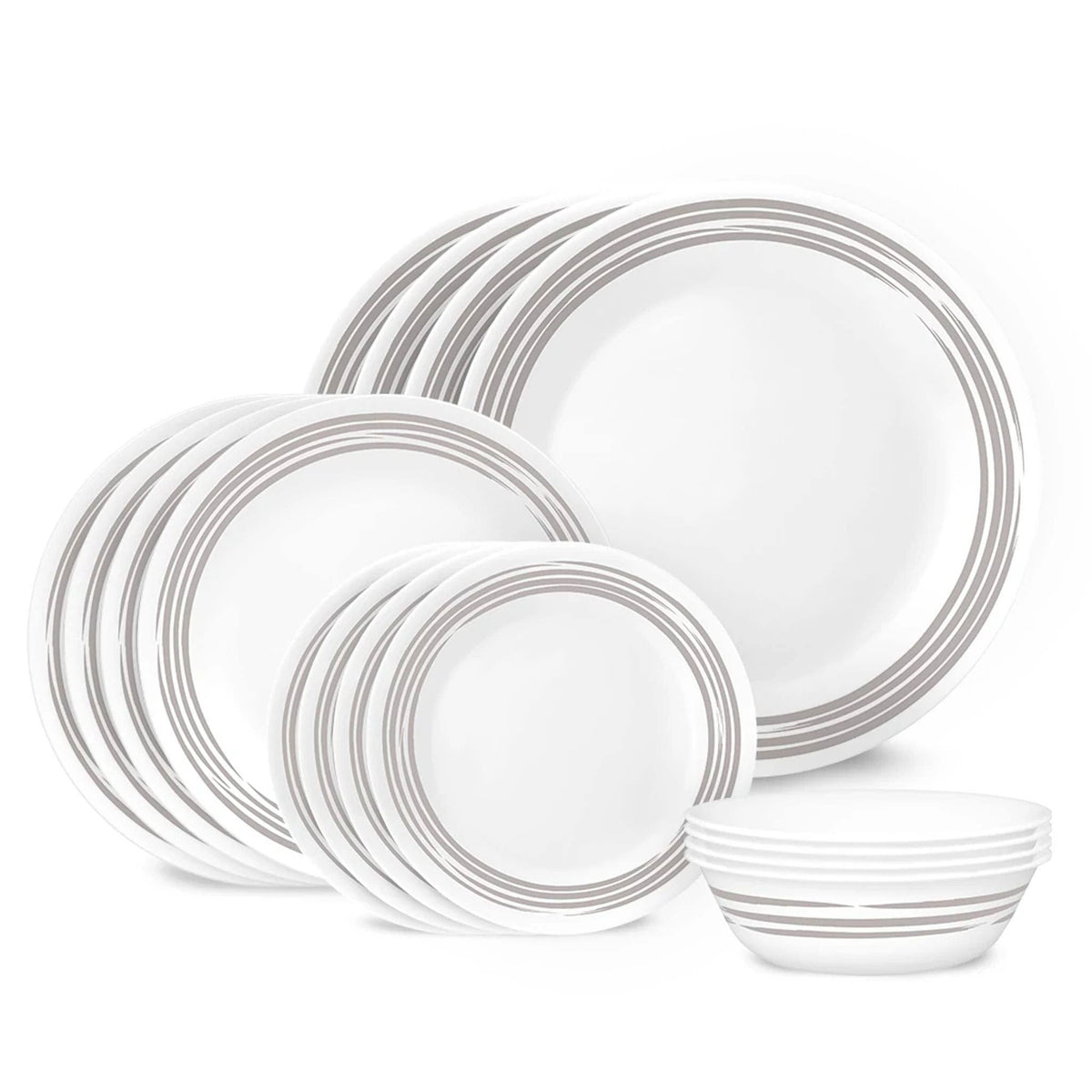 Corelle 16 Piece Dinnerware Set | Brushed Silver