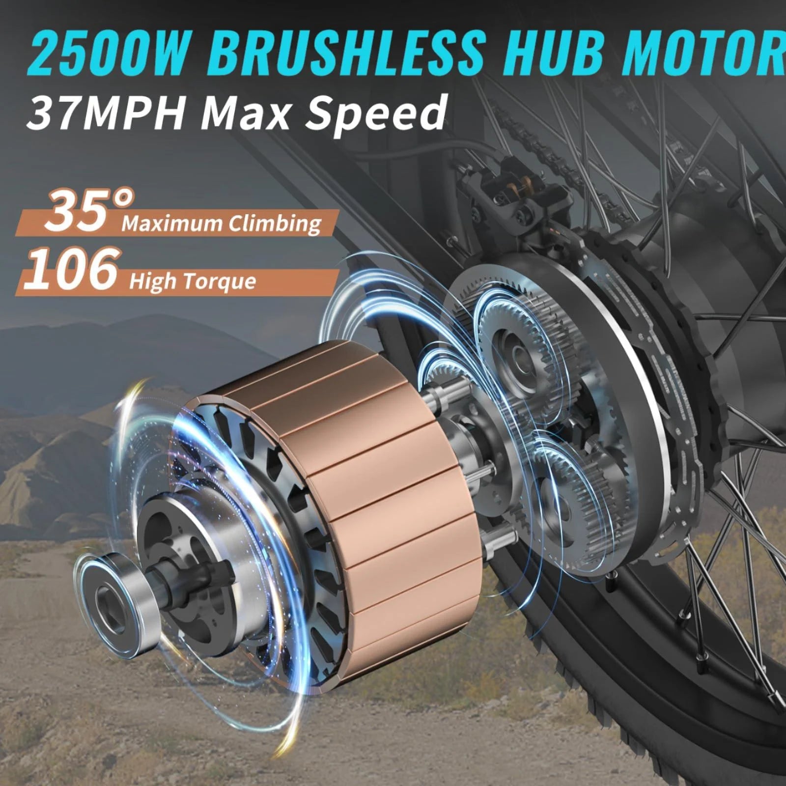 Riding'Times GT73 Electric Dirt Bike for Adults, 37MPH 48V36.4AH 2400W 1747wh Dual Battery Ebike - Product image 3