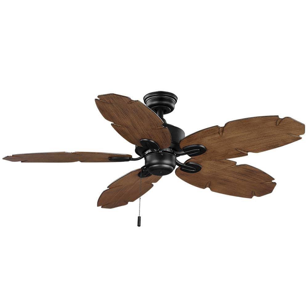 Hampton Bay 32719 Lillycrest II 52 in. Indoor/Outdoor Matte Black Wet Rated Ceiling Fan with 5 Weather - Product image 1